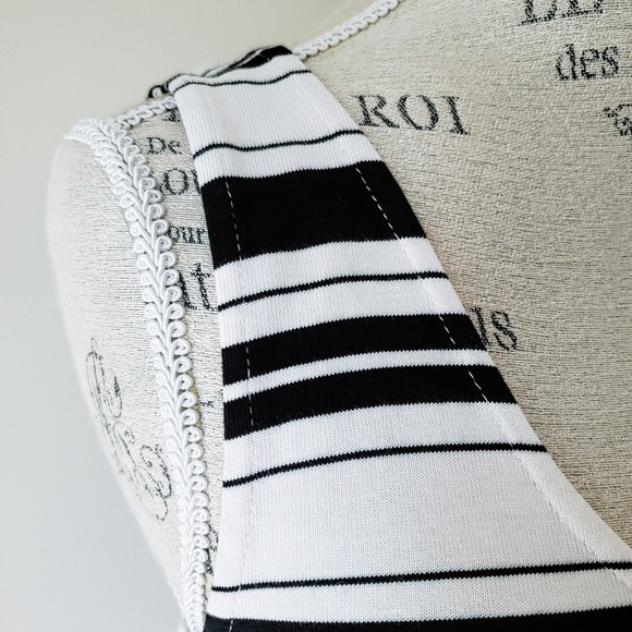 J. Crew | Black and Cream Stripe Villa Dress - Picture 4 of 8